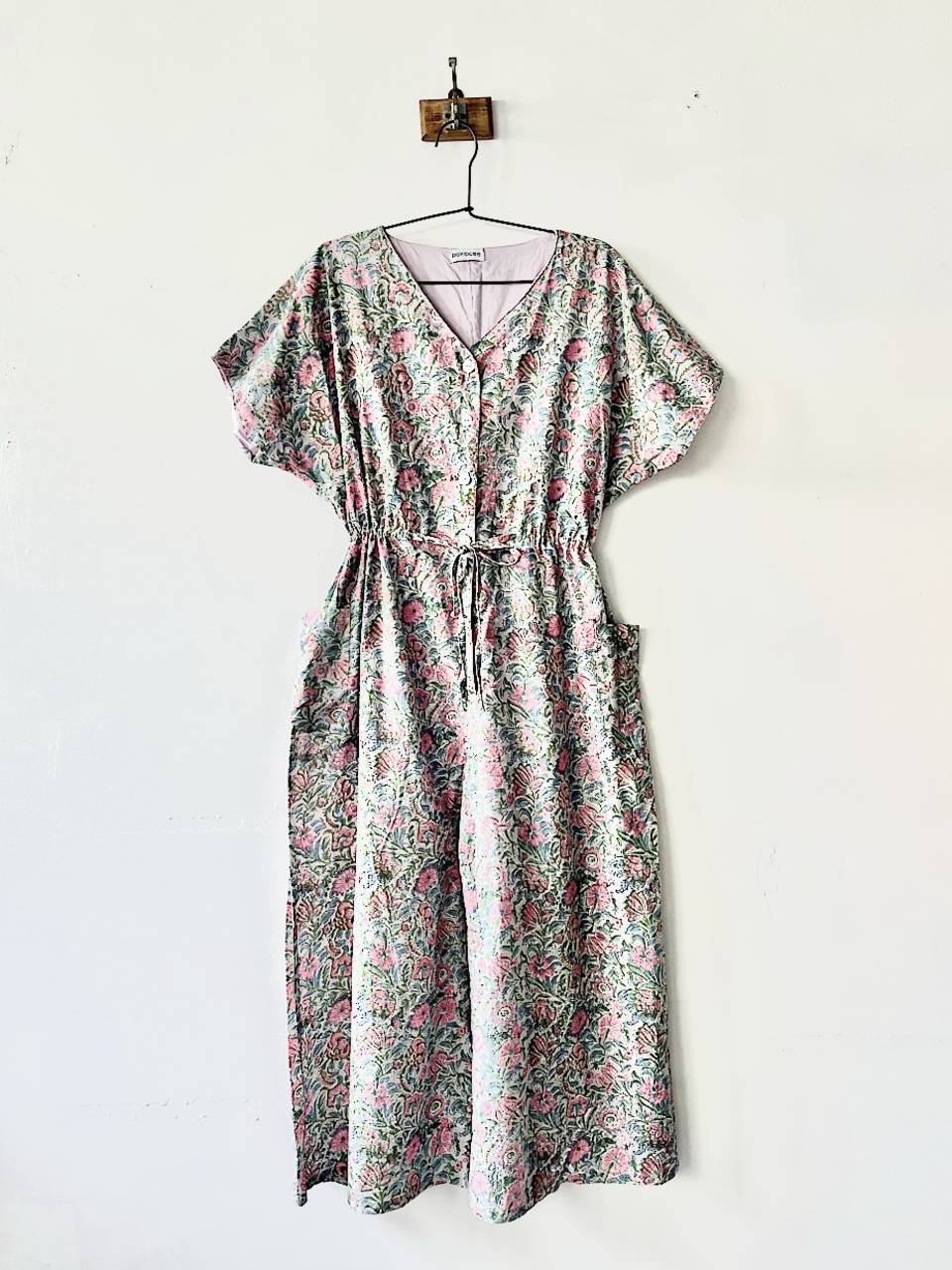 【美品】pokipcee　花柄　オールインワン　つなぎ