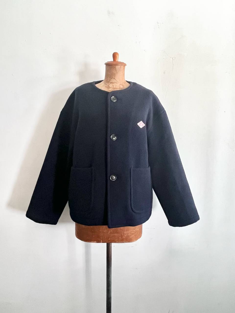 【美品】2022年購入　DANTON　ウールライトパイル ノーカラージャケット　サイズ38