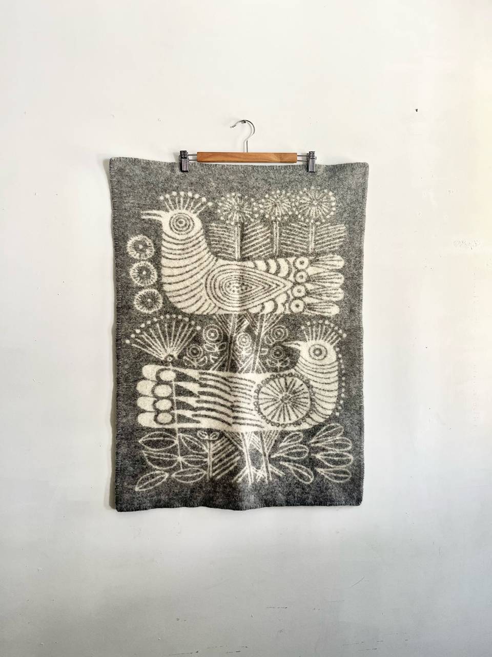 KLIPPAN×Lisa Larson　エコウールブランケット　 WOOD BIRDS 　リサ・ラーソン