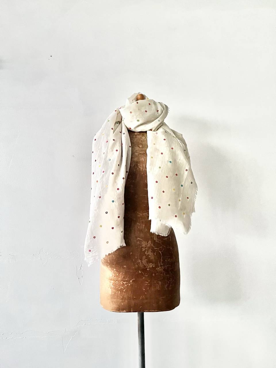 【美品】Faliero Sarti　ドット刺繍　ストール　ユナイテッドアローズ購入