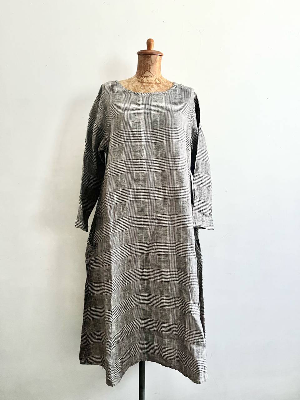 【美品】So　リネングレンチェックワンピース　サイズF