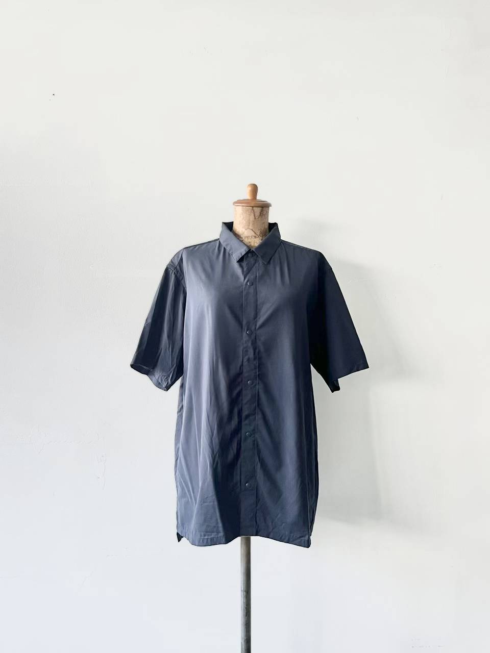 【Men's】山と道　メリノウールシャツ　メンズL　ネイビー