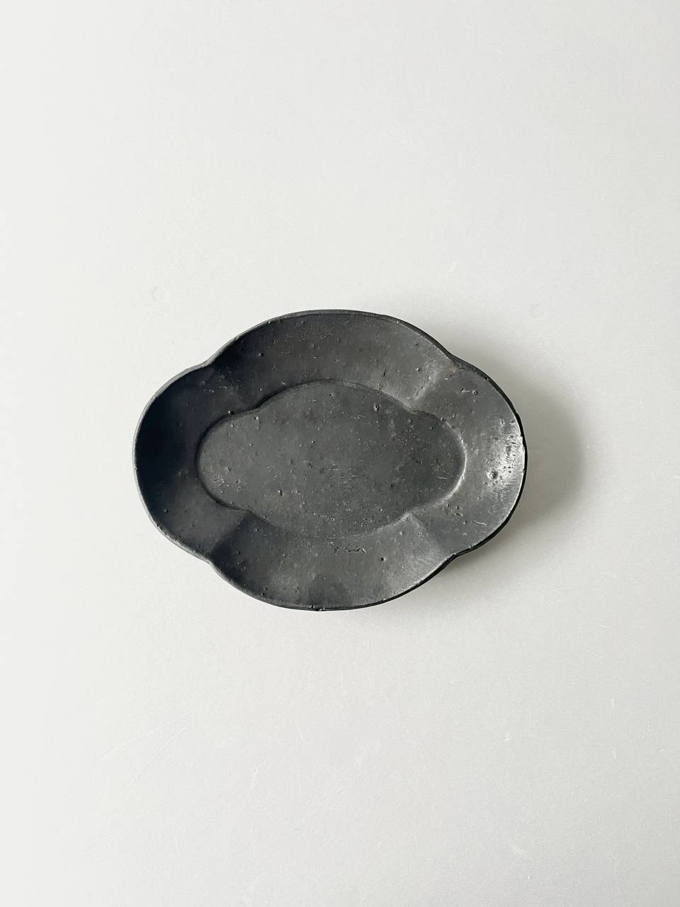 【美品】加藤祥孝　5.5寸木瓜皿　鉄釉