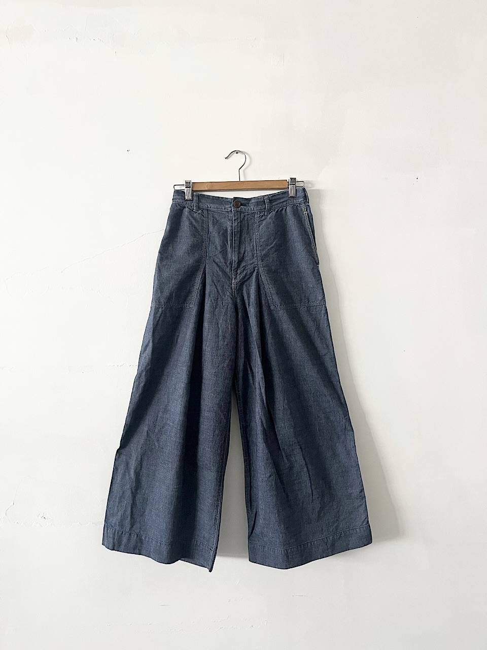 45R　春夏秋冬おさんぽシリーズ　コットンワイドパンツ　インディゴ　サイズ3