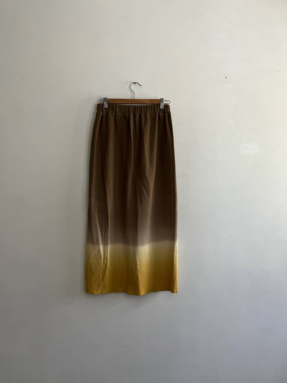 FIL DE FER　グラデダイリブ ストレートスカート　コットン