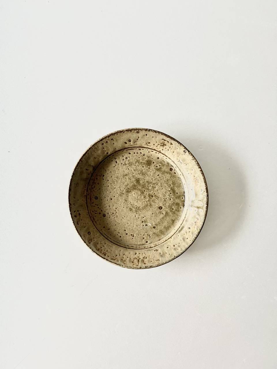 【美品】陶工房しゅうと　灰釉　6寸リム皿