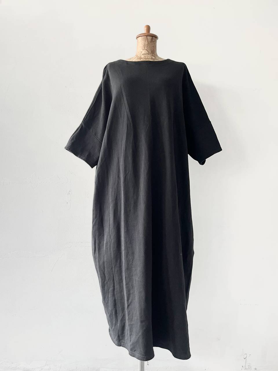 ichi　スウェットワンピース　黒　コットン