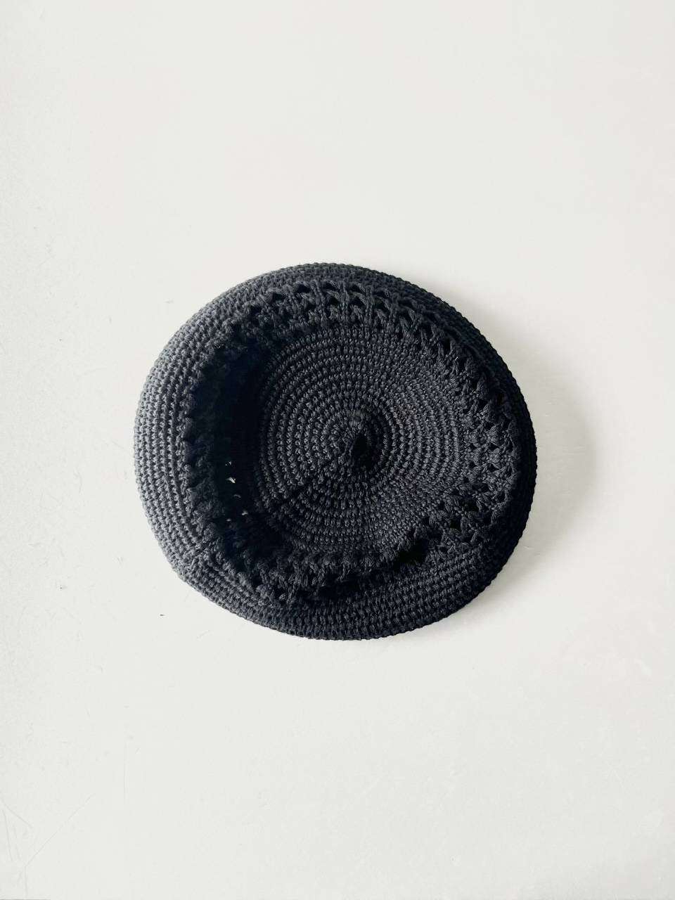 【未使用】OVERRIDE　ニットベレー帽　KUFI KNIT BERET OGN COTTON 黒　　