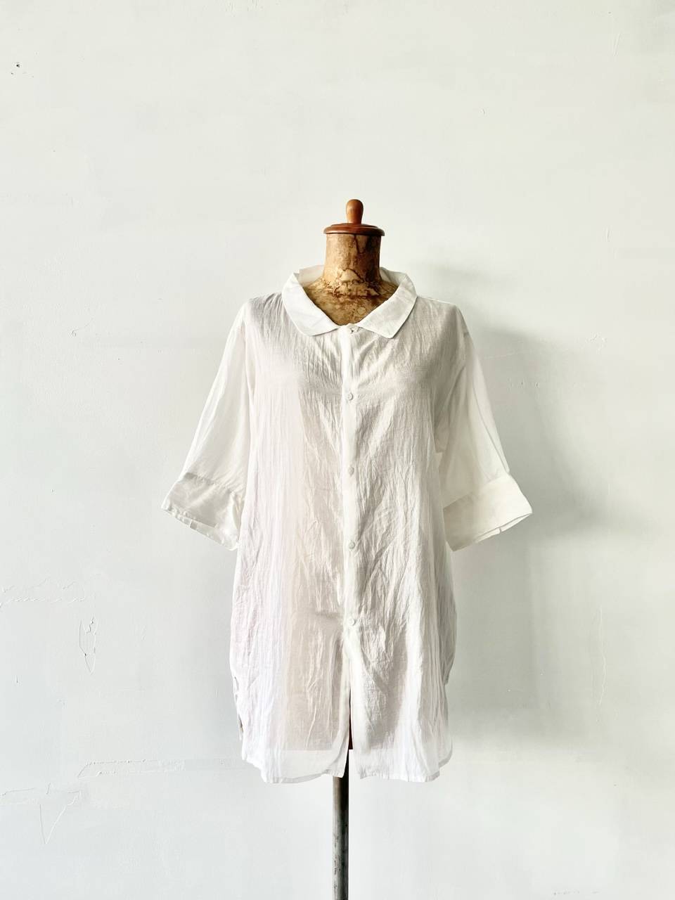 【美品】TOUJOURS　シルクコットンブラウス　サイズ２　白 