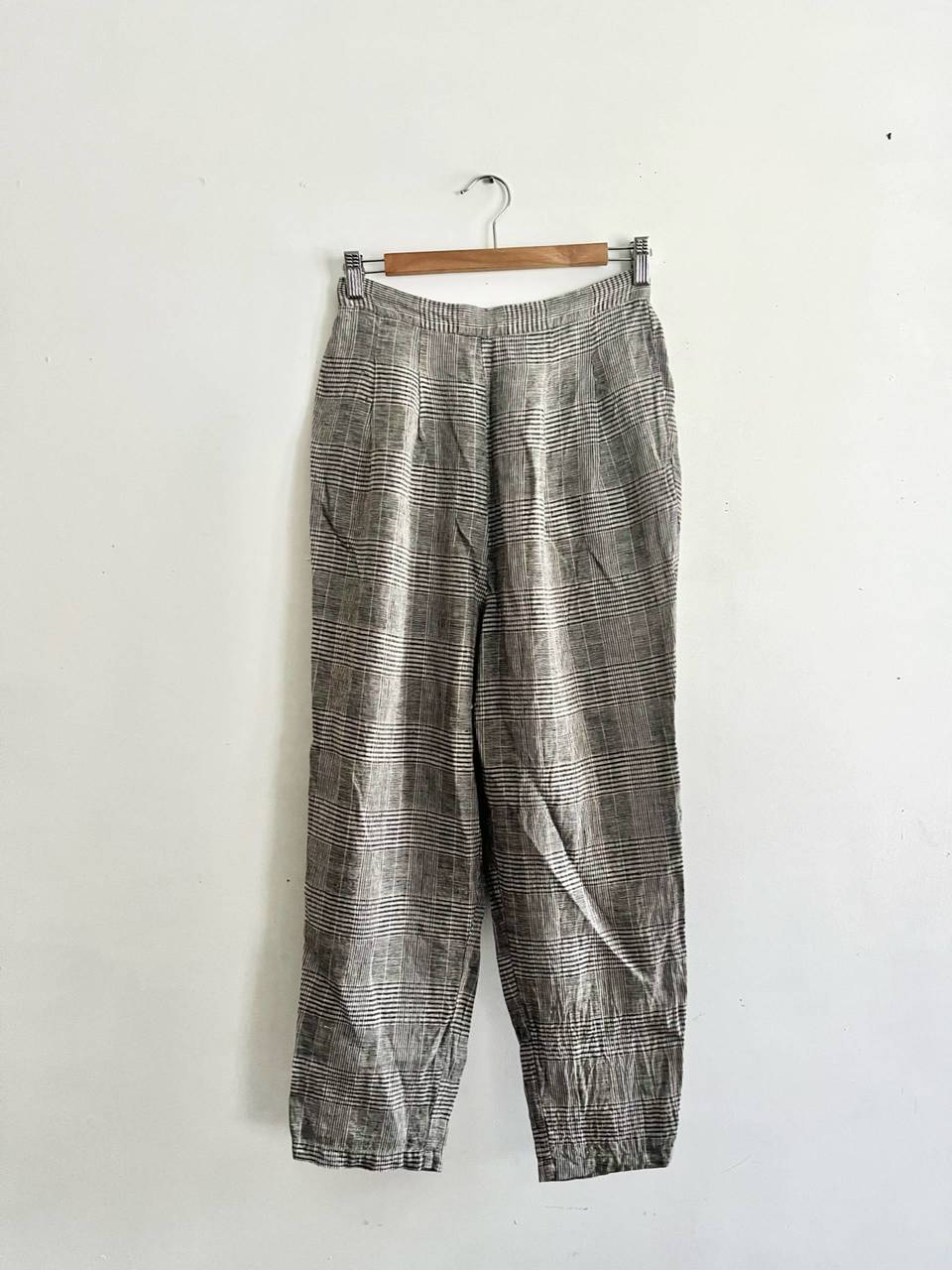 【美品】so　リネンパンツ　グレンチェック柄　サイズF