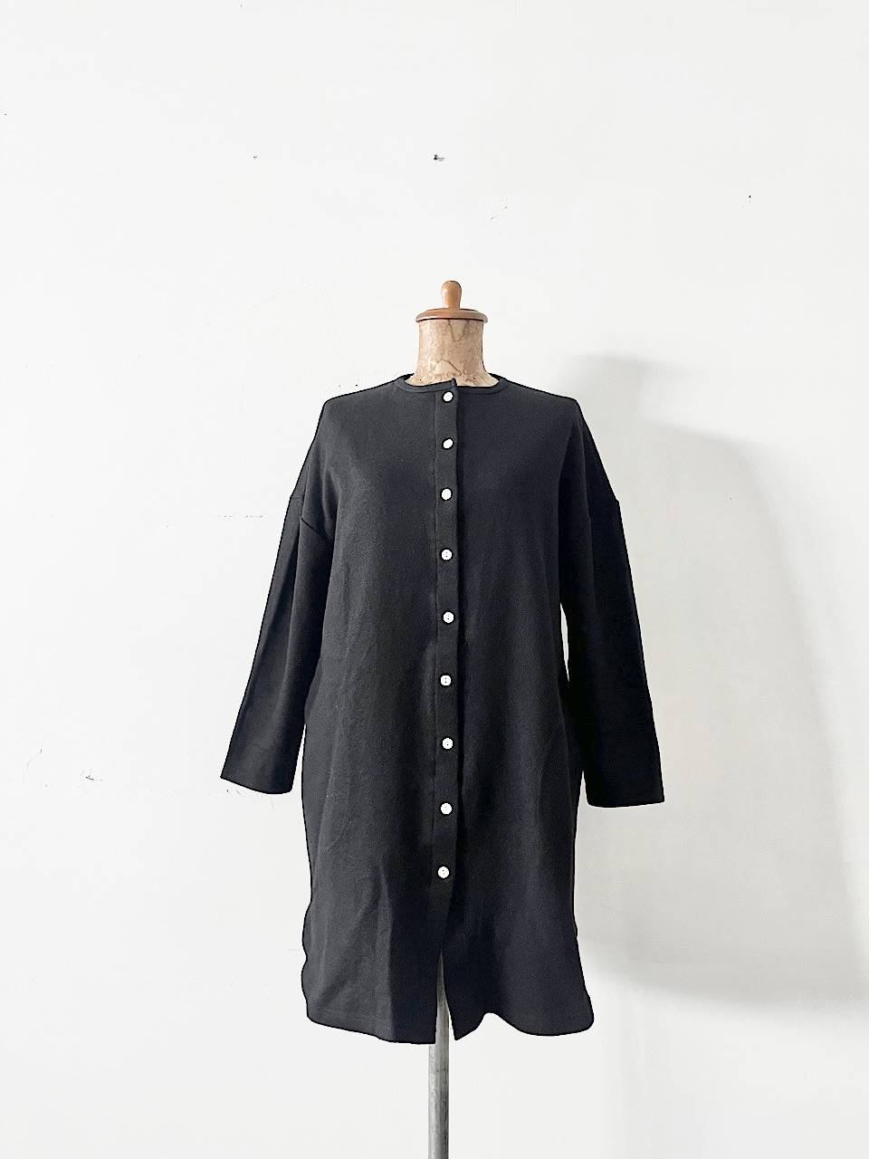 【美品】harmonie　ウール混チュニックシャツ　黒