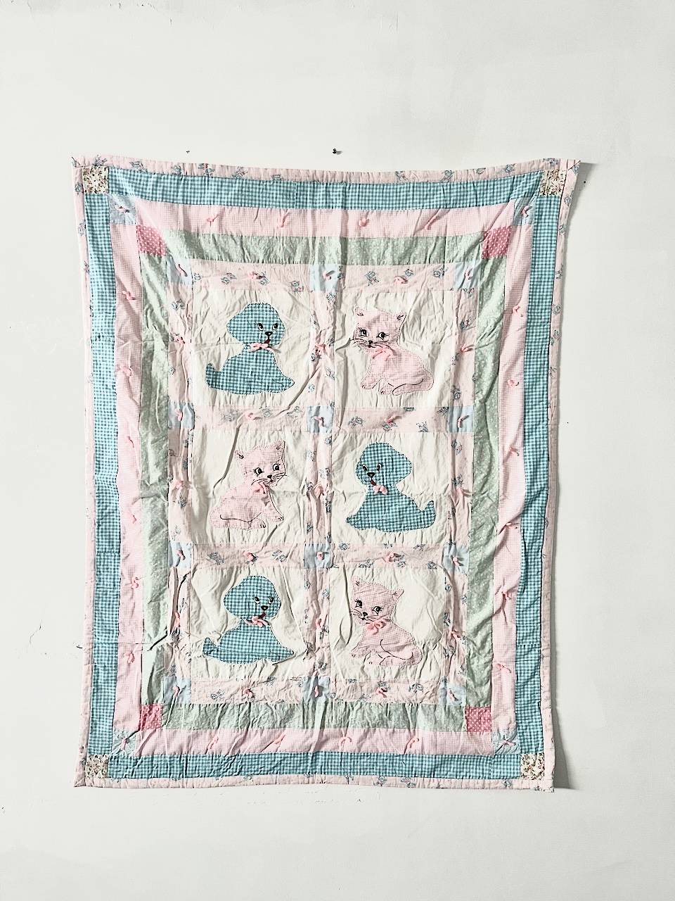 【アメリカヴィンテージ】Baby crib blanket　ヴィンテージ　ブランケット　キルト　1950年代