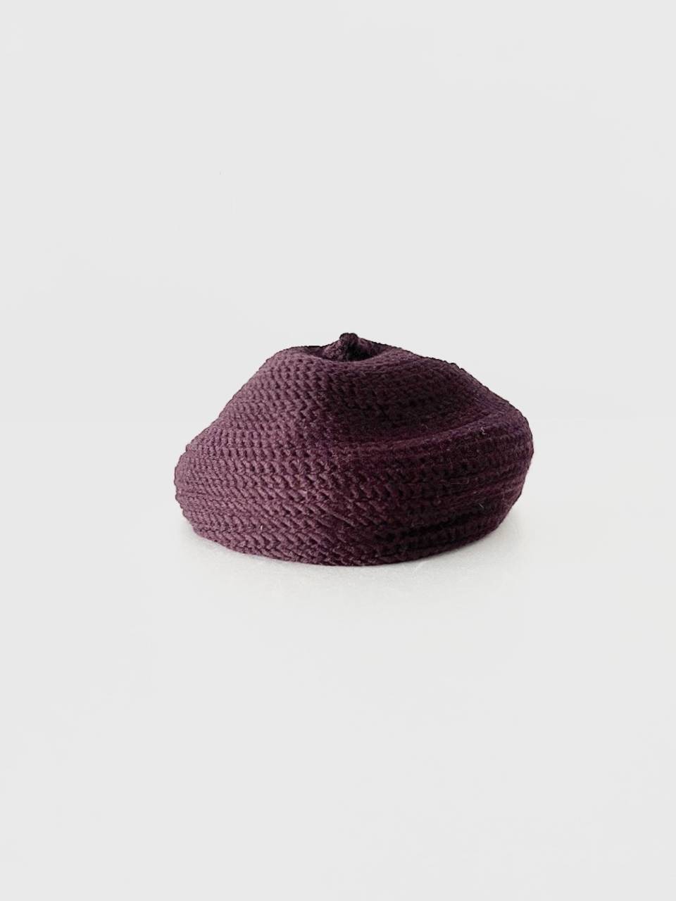【美品】Sashiki　ニット帽　パープル　日本製