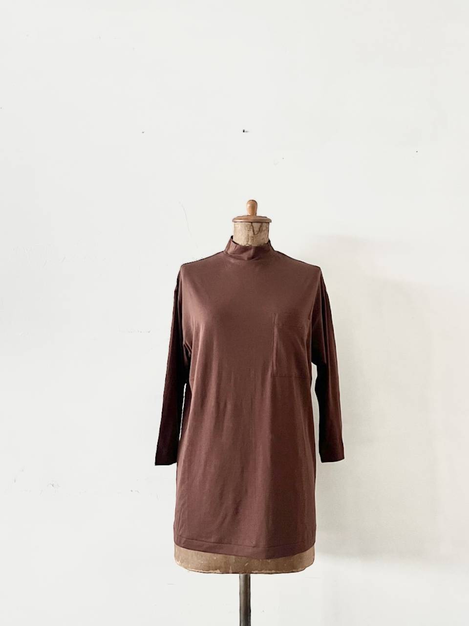 【美品】ALWEL　3/4 SLV HIGH NECK T 七分袖ハイネックポケットTシャツ　サイズS