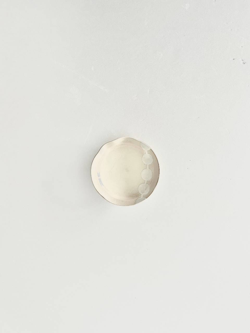【美品】六兵衛窯　団子皿　提灯つなぎ 小皿　白絵