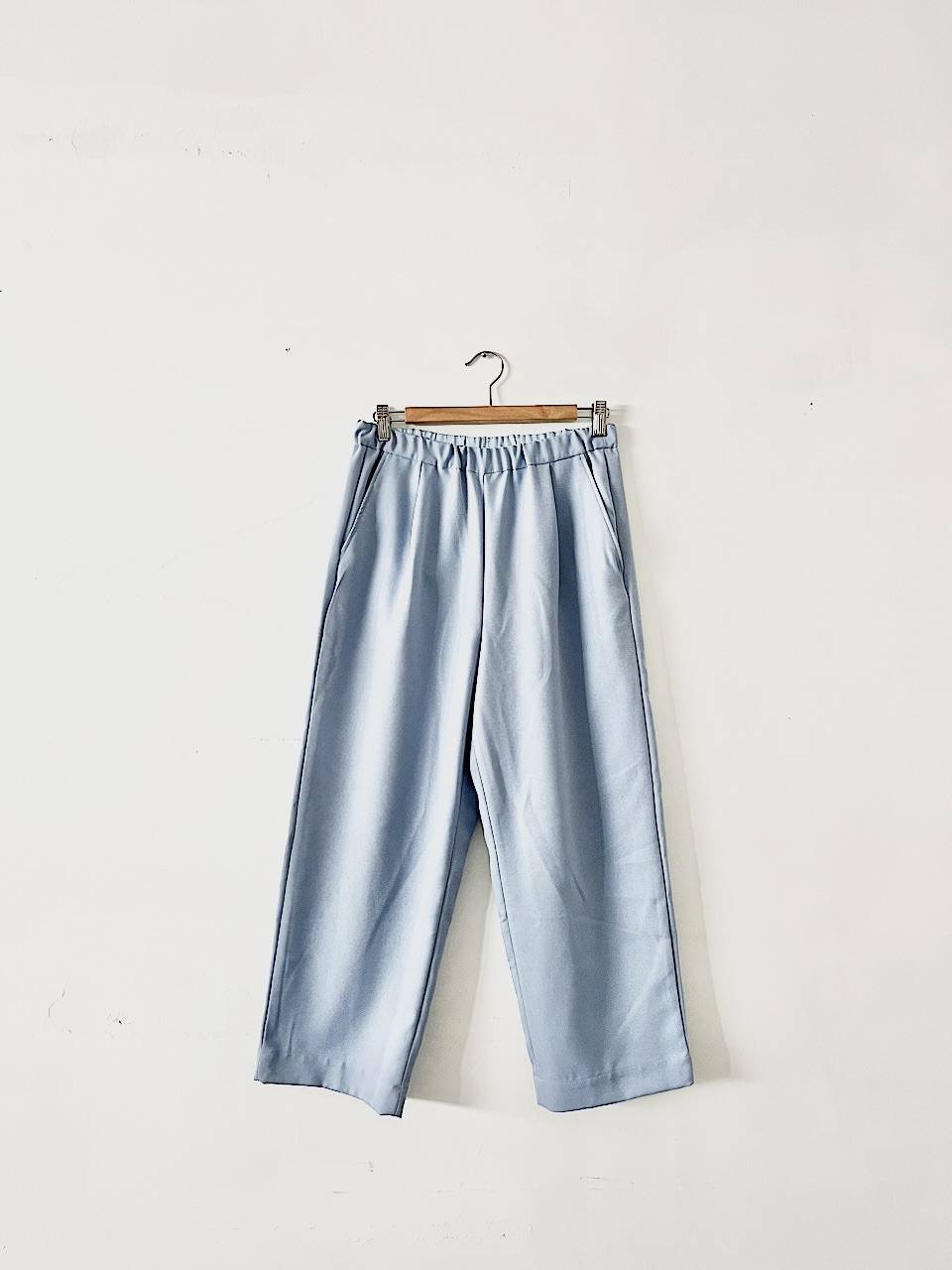 【美品】MidUmi　カラーイージーパンツ　ポリエステル　ブルー