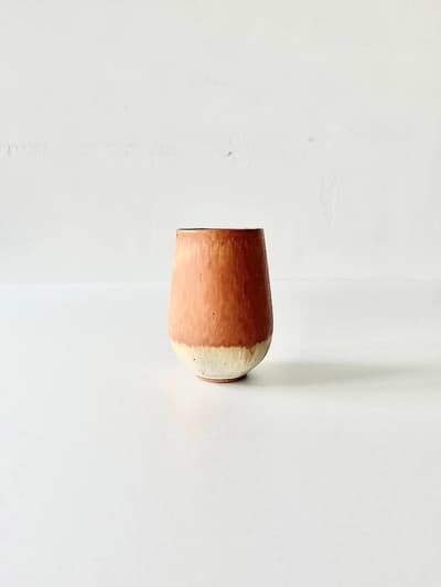 【美品】久保田由貴　タンブラー　益子　赤茶 画像1