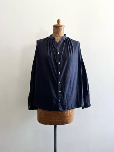 Hands of creation　スタンドカラーシャツ　ネイビー　フリーサイズ 画像1