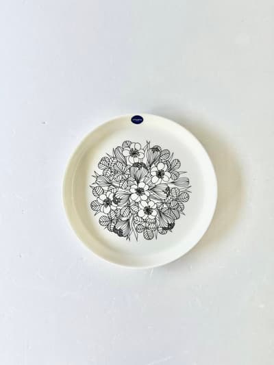 【未使用】ARABIA Krokus　クロッカス　プレート19cm　ブラック 画像1