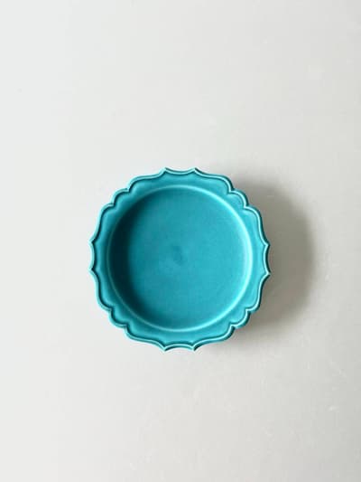 東一仁　稜花plate　5寸　ターコイズ 画像1