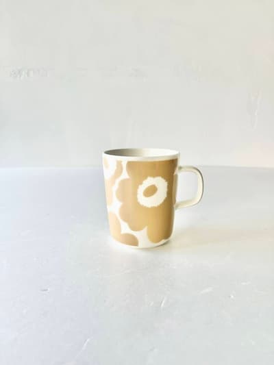 【未使用】marimekko  unikko マグカップ250ml   ベージュ 画像1