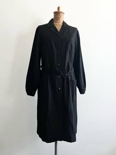 【仏ヴィンテージ】薄手　コート　黒　アンティーク 画像1