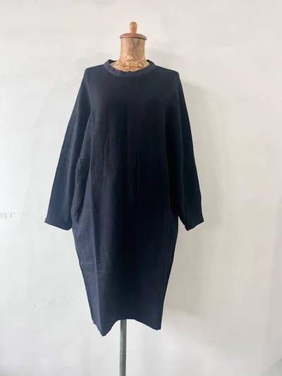 BEAUTY&YOUTH UNITED ARROWS　バックリボンウールリネンワンピース　ネイビー 画像1