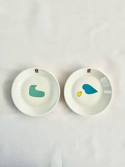 【美品】Iittala X mina perhonen　バード プレート 12cm 2枚セット 画像1