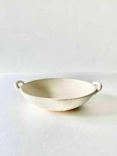 【美品】土本製陶所　耐熱パエリア アイボリー　萬古焼 画像1