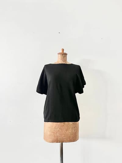 【美品】UNITED ARROWS green label relaxing　コットンニットトップス　ブラック 画像1