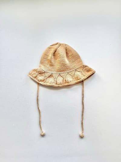 【KIDS】MISHA PUFF ペルー製ハンドニット帽　1-2yr 画像1