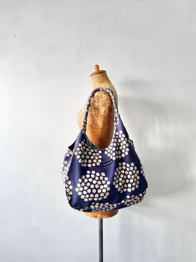 marimekko puketti　トートバッグ　紫　コットン 画像1
