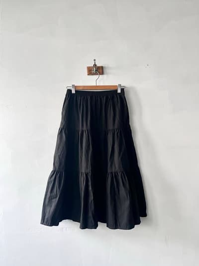 ENGINEERED GARMENTS　ロングティアードスカート　ブラック　サイズ1 画像1