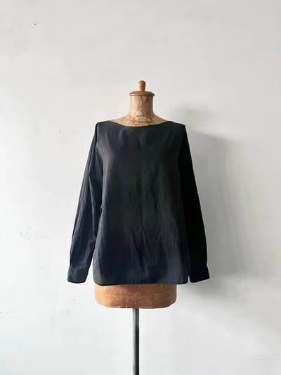 kaval　コットンブラウス　黒  画像1
