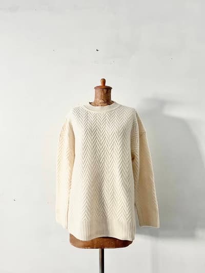 7-IDconcept.　ウールニット　アイボリー　サイズ38　毛 画像1