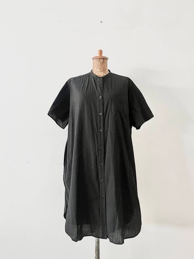 Manna　バンドカラーシャツワンピース　コットンリネン 画像1