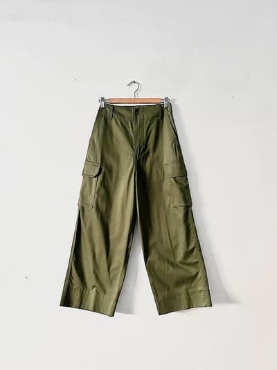 MACPHEE　マカフィー　コットンサテン　ハイウエストワイドパンツ　サイズ34 画像1