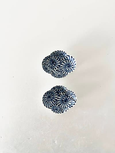 【美品】【2枚セット】皓洋窯　染付蛸唐草模様　豆皿　有田焼  画像1