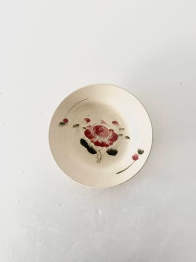 【Vintage】ベトナム　ソンベ焼き　リム皿　19cm　① 画像1