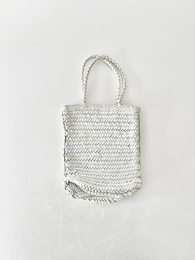 Swaraj　編み込み山羊革トートS　バッグ　OFF WHITE 画像1