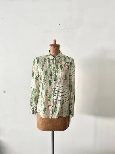 【美品】mina perhonen　one day　ブラウス　サイズ36　light beige　 画像1