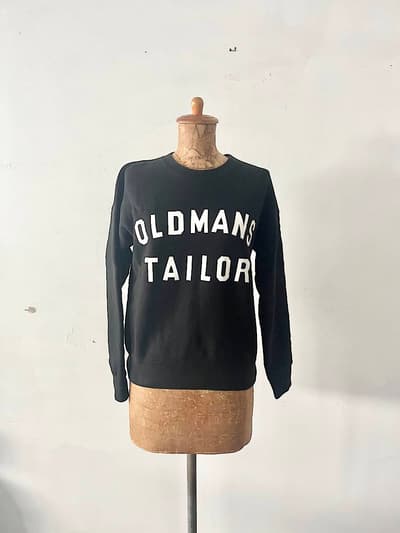 【美品】R&D.M.Co- OLDMAN'S TAILOR　プリントクルースウェット　黒　サイズ34　 画像1