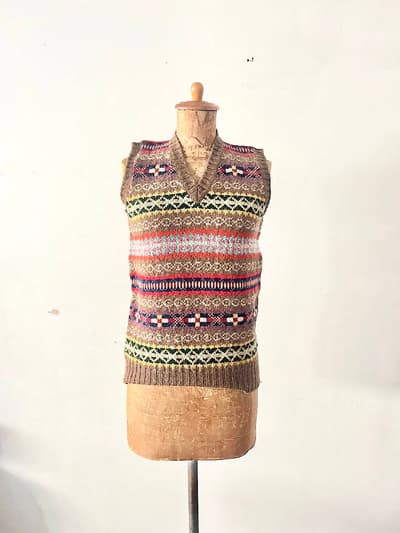 Jamieson's　フェアアイルVネックニットベスト 　サイズS  画像1