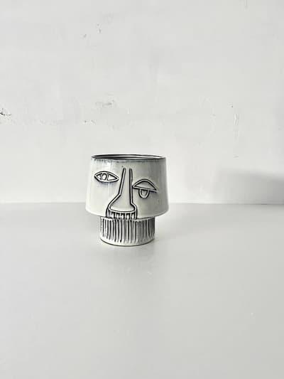 【美品】bloomingville　花器　ベース　ストーンウェア　 画像1