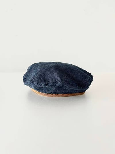 【美品】45R　麦デニム　ベレー帽 画像1