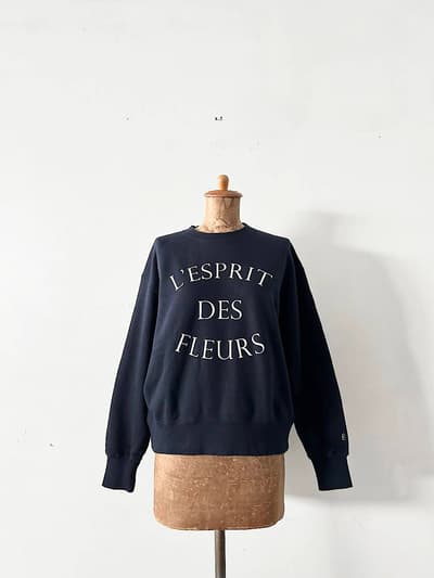 【美品】IENA　フルールプリントスウェット　ネイビー 画像1