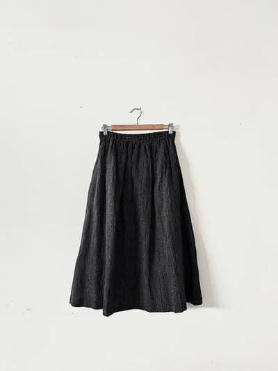 【美品】Soil　WOOL/LINEN PINSTRIPE GATHERED SKIRT  画像1