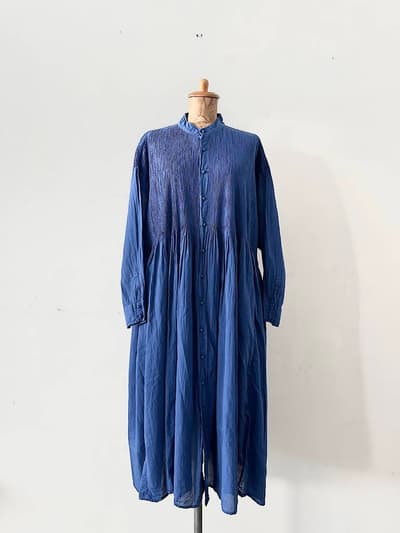 【未使用】Maison de soil　80'SORGANIC VOILE STRIPE （OVERDYE）BANDED SHIRT DRESS WITH MINI PINTUCK  画像1