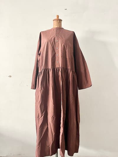 【美品】nest Robe　コットンラミー切替シャツワンピース　 画像1