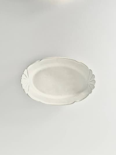 【美品】遠藤薫 レリーフ オーバル皿　18・27 画像1